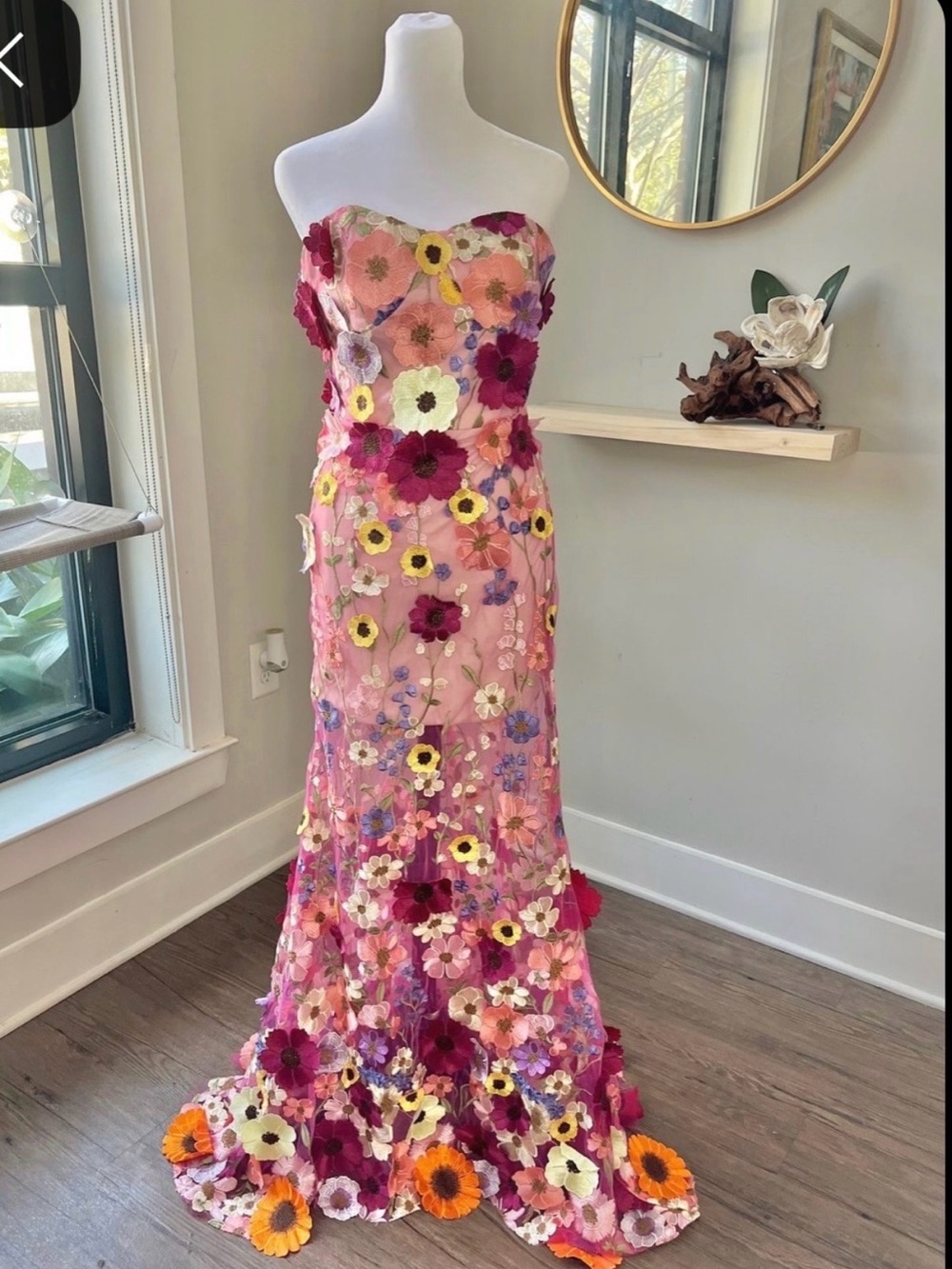 Haus Of Lace | Embroidered Floral High low long dress